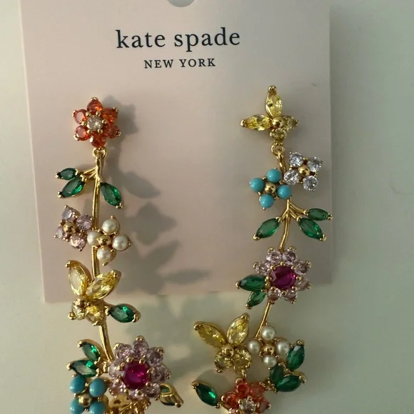 Kate Spade Colorful Floral Drop Earrings - Picture 2 of 3